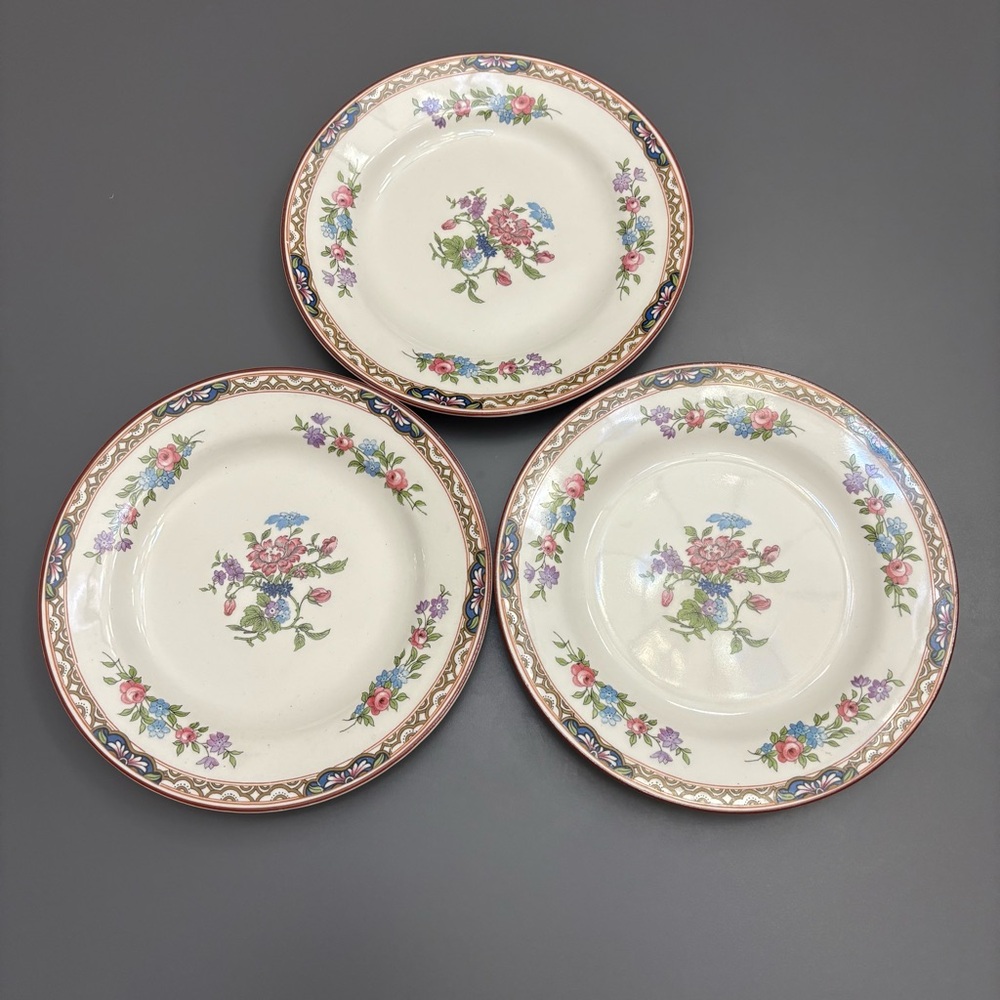 JG MEAKIN appetiser plates 6” SOL SUN 391413 FLORAL lot of 3 VNTG made England